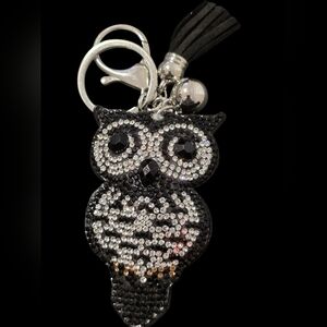 Crystal Owl Bag Charm Keychain